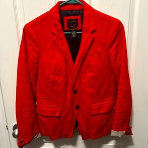 J.crew schoolboy red linen blazer